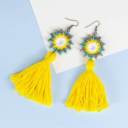 Flower 2025 tassel earrings